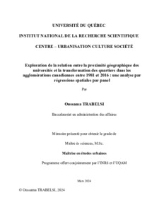 Exploration de la relation entre la proximité géographique des ...